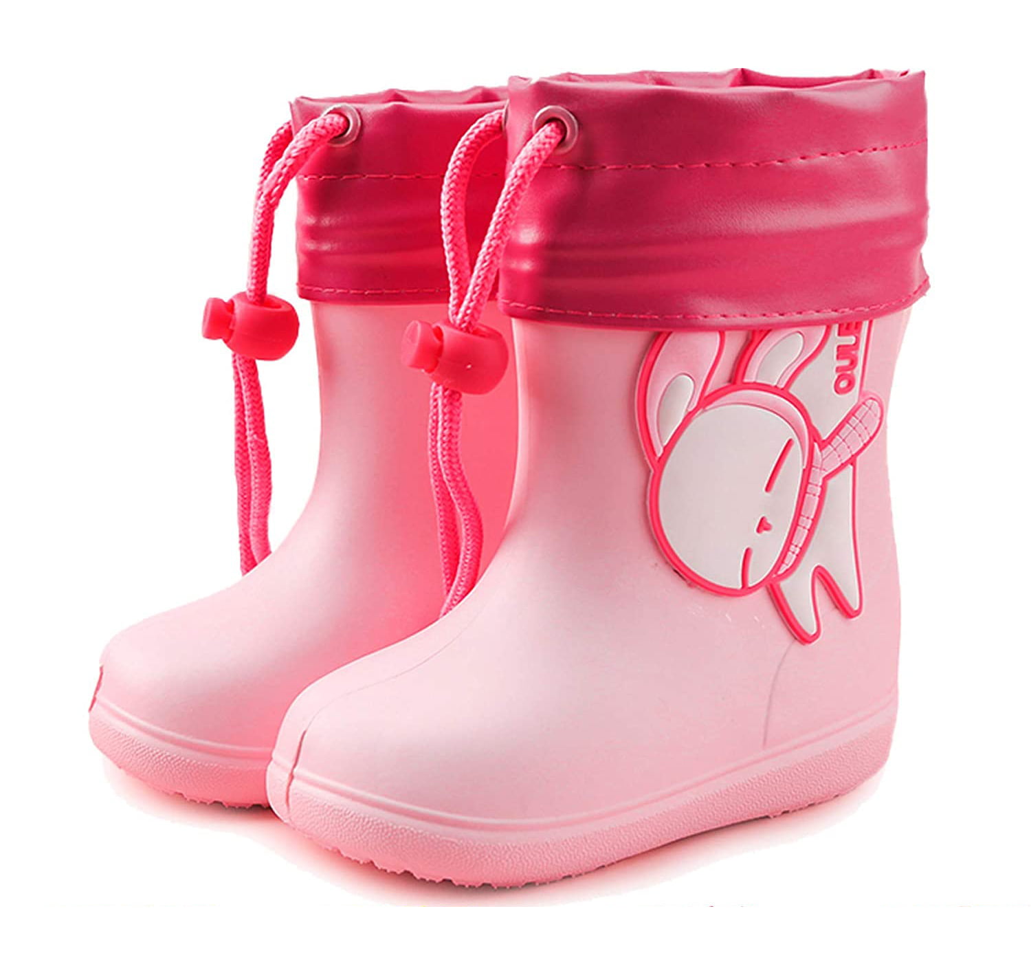 Flashing Wellies Wellington for Girls and Boys Size 4-13 1-2 K KomForme Kids Light-Up Rain Boots 