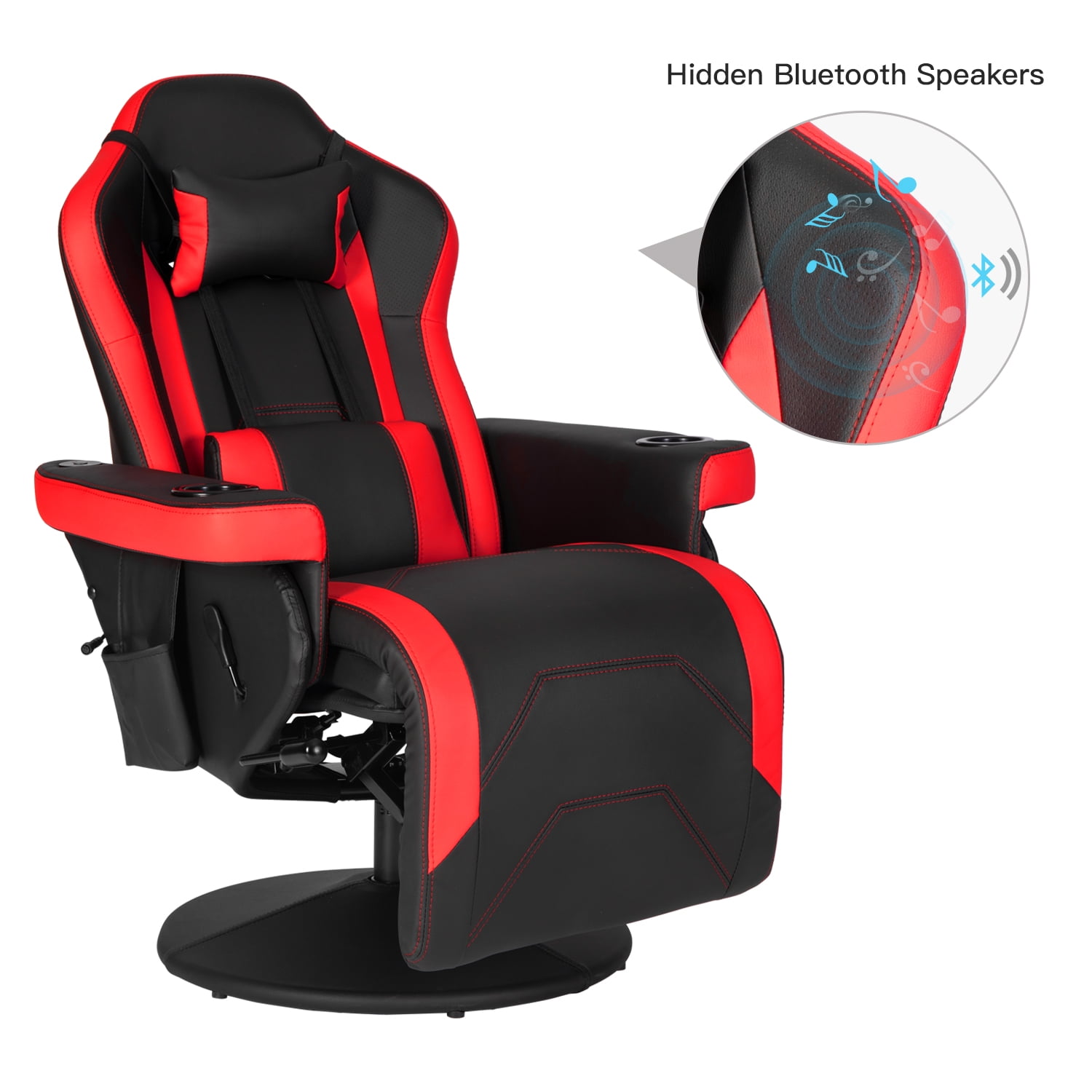 Gaming Chair Massage Ergonomic High Back Swivel Recliner Office Computer Chair With Bluetooth