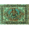 thumbnail image 1 of Ahgly Company Machine Washable Indoor Rectangle Persian Turquoise Blue Traditional Area Rugs, 8' x 12', 1 of 4
