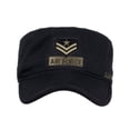 thumbnail image 2 of Herrnalise Washed Cotton Military Caps Cadet Caps Unique Design Vintage Flat Top Cap, 2 of 3