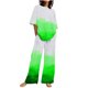 thumbnail image 1 of Conjunto Corto para las Mujeres Casual Suelto Encaje Casa Pantalones Impresos Y Blusa de Cuello Redondo de Dos Piezas, 1 of 5