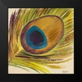 thumbnail image 2 of Josefina 15x15 Black Modern Framed Museum Art Print Titled - Peacocks Feathers II, 2 of 5
