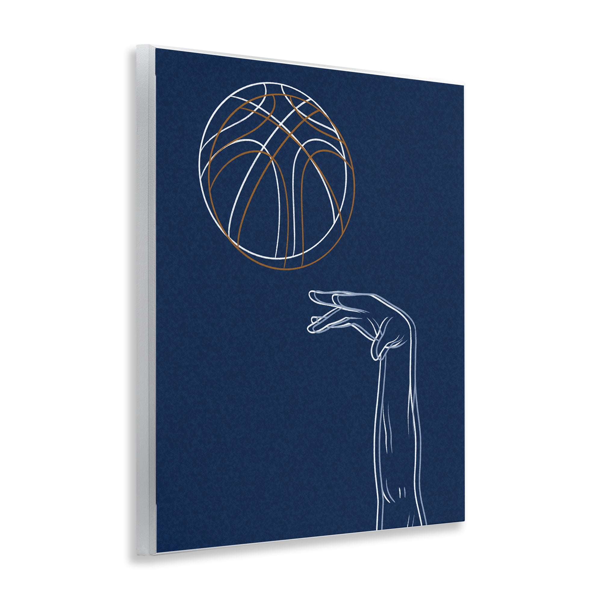 Stupell Industries Basketball Lines Contour Wall Plaque Art, design by Marcus Prime