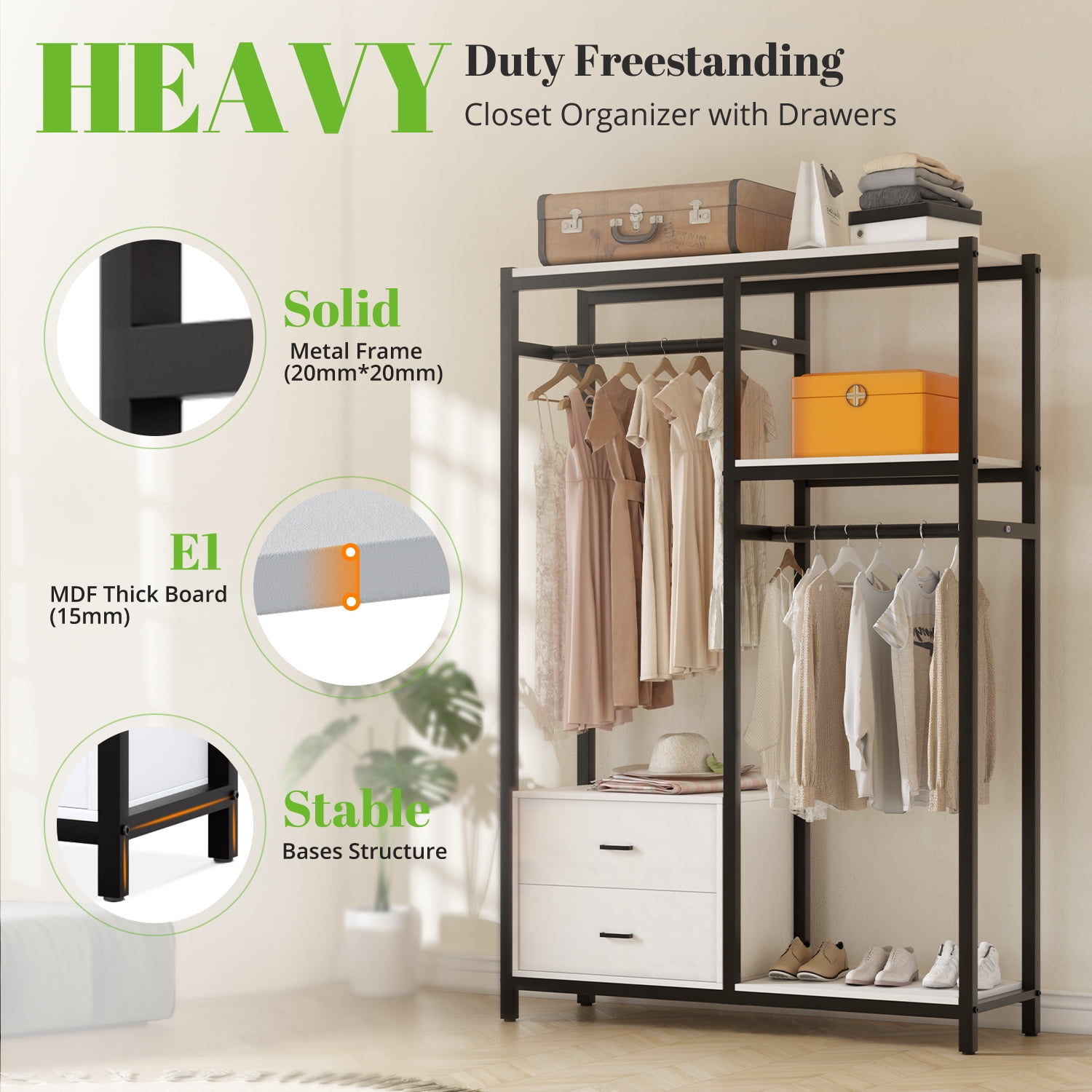 HOKEEPER Heavy Duty Extra Large Freestanding Closet Organizers and