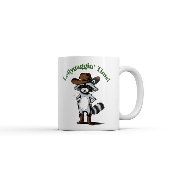 Lollygaggin Time Mug Funny Sarcastic Raccoon Graphic Novelty Coffee Cup