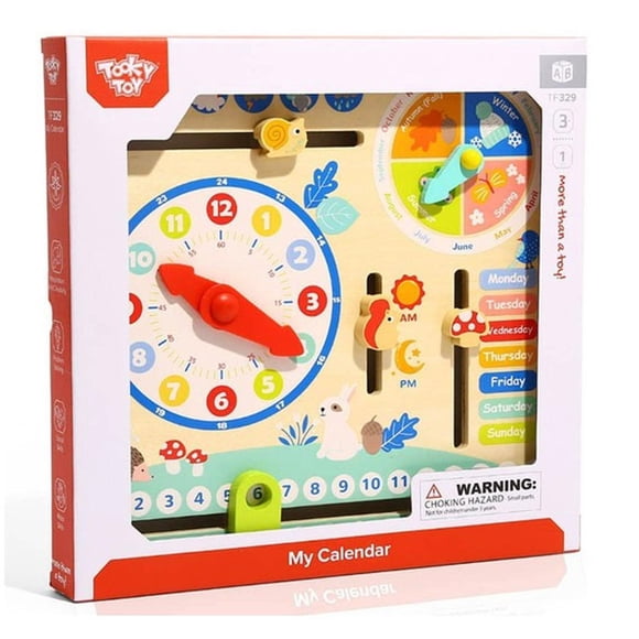 Calendario Interacitvo, tablero educativo de madera, Juego Didactivo