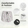 thumbnail image 6 of Picia Orchids Flowers Pattern Women's 2 in 1 Athletic Running Shorts High Waisted Workout Casual Gym Sweat Shorts with Comfy Liner Zipper Pockets-, 6 of 9