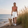 thumbnail image 6 of Dwellite Shorts for Women Low Rise Fold Over Short Wide Leg Yoga Pants Y2K Lounge Palazzo Gauchos Pant White 2XL, 6 of 6
