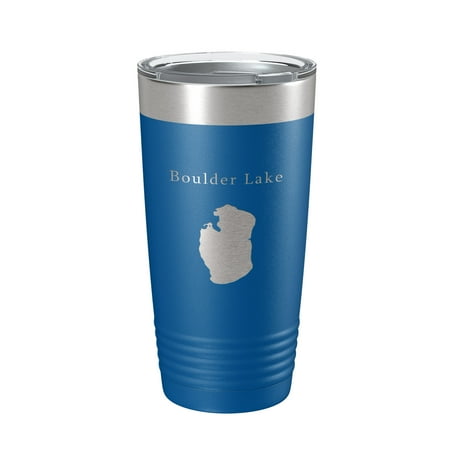 

Boulder Lake Map Tumbler Travel Mug Insulated Laser Engraved Coffee Cup Wisconsin 20 oz Royal Blue