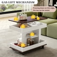 thumbnail image 6 of Harper & Bright Designs Modern Lift Top Coffee Table with Storage, Adjustable End Table with Wheels, Sofa Side Table for Small Space, White+Brown, 6 of 14
