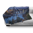 thumbnail image 3 of Prague Soft Flannel Fleece Blanket, Night Time with Vltava River Bridge and City Buildings Czech Republic Europe Urban, Cozy Plush for Indoor and Outdoor Use, 50" x 70", Multicolor, by Ambesonne, 3 of 6