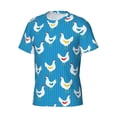 thumbnail image 5 of Vsdgher Cartoon Chicken Print Men's Dry Fit Mesh Athletic Shirts Moisture Wicking Tennis T-Shirt Tops, 5 of 9