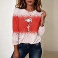 thumbnail image 3 of KICILVS Womens Christmas Tops Red Wine Glass Print Long Sleeve Crew Neck T Shirt Casual Holiday Blouse for Christmas Day Outfits, 3 of 8