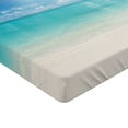 thumbnail image 2 of Ambesonne Landscape Fitted Sheet, Sky and Tropical Sea, Queen Size, Cream Turquoise White, 2 of 3