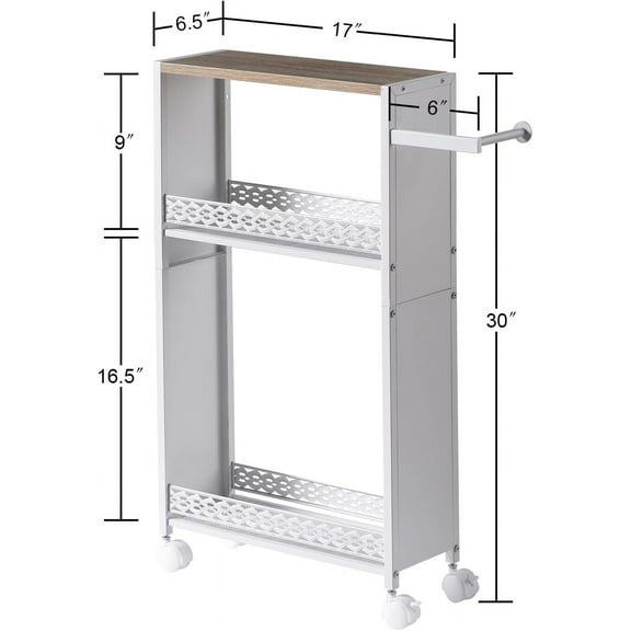 Toilet Paper Holder for Small Bathroom Storage Cabinet - Slim Space Organizer for Tiny Apartment