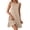 Khaki, variant on Women's Sleeveless Mini Dress with Ruffle Hem Crew Neck Casual Shift Dress for Everyday Summer Wear