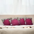 thumbnail image 3 of Ambesonne Christmas Throw Pillow Cover 4 Pack, Tree Balls Snowflakes, 18", Magenta Green White, 3 of 6