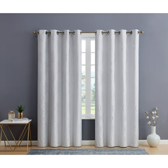 THD Sophia 100% Complete Blackout Privacy Energy Efficient Grommet Window Treatment Curtains - Pair