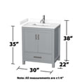 thumbnail image 4 of Wyndham Collection Sheffield 30" Marble Single Bathroom Vanity in White/Gray, 4 of 4