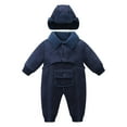 thumbnail image 1 of Birdeem Fall Winter Jumpsuit, Children Crawling Clothes, Solid Color Outdoor Wear, Warm Hat, Long Sleeve Crawling Suit, 1 of 3