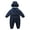 A-068 Blue, variant on Fall And Winter Jumpsuit Integrated Children's Crawling Clothes Solid Color Outdoor Clothes+warm Hat Long Sleeved Long Crawling Clothes