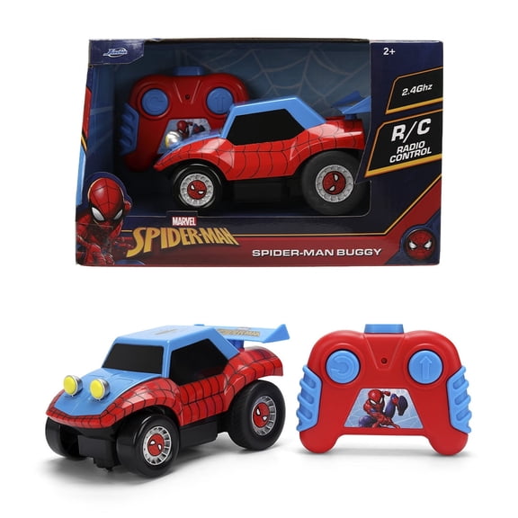 Marvel Spider-Man 1:32 Scale RC Car – Simple Function Remote Control Toy with Themed Controller by Jada Toys