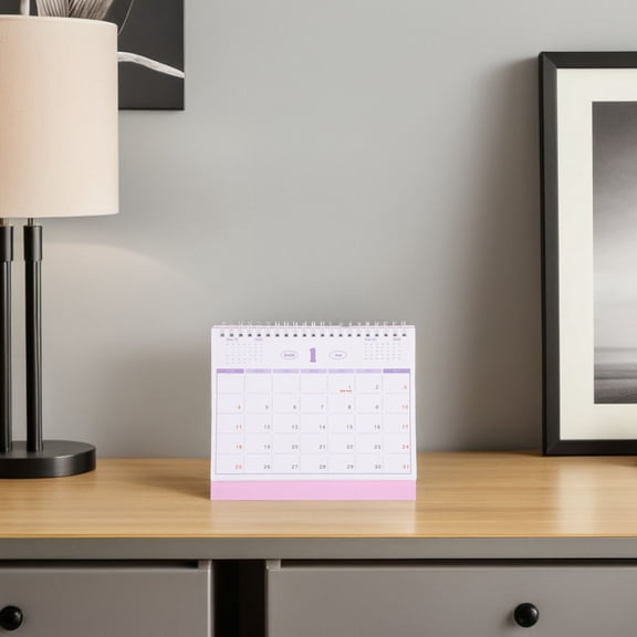 EXHUMKY Pink Desk Calendar 2026 Monthly Planner for Stylish Desktop Organization
