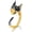 Dobermann, variant on S925 Sterling Silver Dog Ring for Women - Multiple Canine Designs Including Golden Retriever German Shepherd & Poodle -Hypoallergenic Adjustable Ring Jewelry