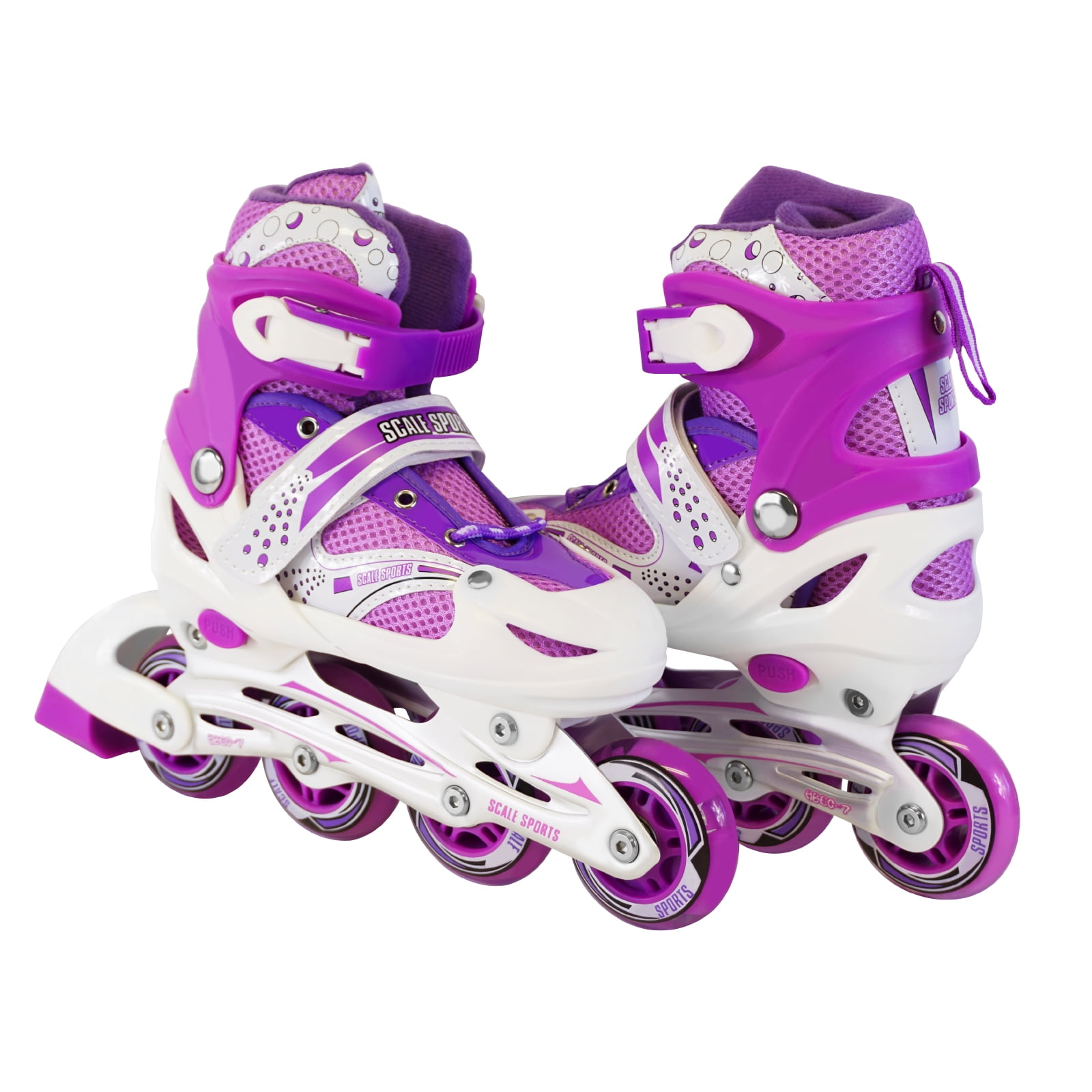 Size 5-8 Adjustable Kids Light Up Inline Skates Purple - Walmart.com