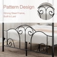 thumbnail image 6 of Pillfn Full Size Four-Poster Metal Canopy Bed Frame with Headboard and Footboard Sturdy Slatted Structure, Black, 6 of 7