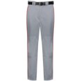 thumbnail image 1 of Russell R11LGM.B9T.XL Adult Piped Diamond Series 2.0 Baseball Pant, Baseball Gray & True Red - Extra Large, 1 of 1