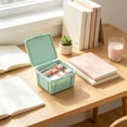 thumbnail image 5 of Stackable Desktop Storage Box with Buckled Lid, Mini Plastic Organizer for Office Stationery, Compact Decorations for Holiday Desk, Topliu, 5 of 6