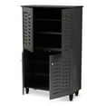 thumbnail image 2 of Baxton Studio Winda Armoire à Chaussures en Bois 4 Portes en Gris Foncé, 2 of 10