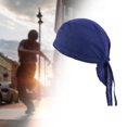 thumbnail image 6 of Comfortable Cotton Pirate s Headband Breathable Quick Head Wrap Cycling Head Scarf for Hiking Traveling Fitness Hip Hop Men Navy, 6 of 8