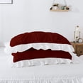 thumbnail image 4 of 3 Piece Pinch Ruffle Duvet Cover Set, Extra Soft, Luxury,100% Egyptian Cotton, Zipper Closure and Quilts Cover Set, Cool and Breatheable Bedding Sets Burgundy and White Solid,King Size., 4 of 4