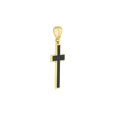 thumbnail image 3 of Jewelheart 14K Solid Gold Black Enamel Cross Pendant 14K Yellow Real Gold Religious Charm For Men Women, 3 of 5