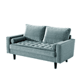 thumbnail image 2 of US Pride Furniture Velvet 58'' Loveseat for Living Room, Light Gray, 2 of 7