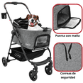 thumbnail image 3 of Carriola para Mascotas Cochecito para Perros y Gatos Pequeños - Medianos Transportadora Extraíble Ligera y Plegable con Freno - Gris, 3 of 7