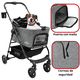 thumbnail image 3 of Carriola para Mascotas Cochecito para Perros y Gatos Pequeños - Medianos Transportadora Extraíble Ligera y Plegable con Freno - Gris, 3 of 7