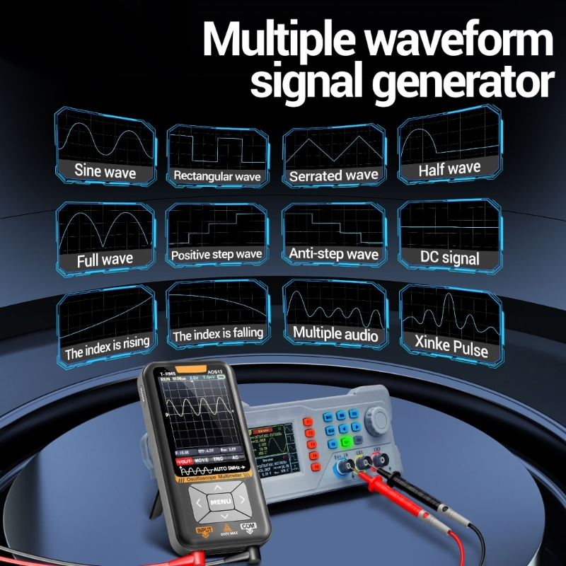 Handheld Oscilloscope Multimeter Color Display Anti Burn Safe Measurement Device