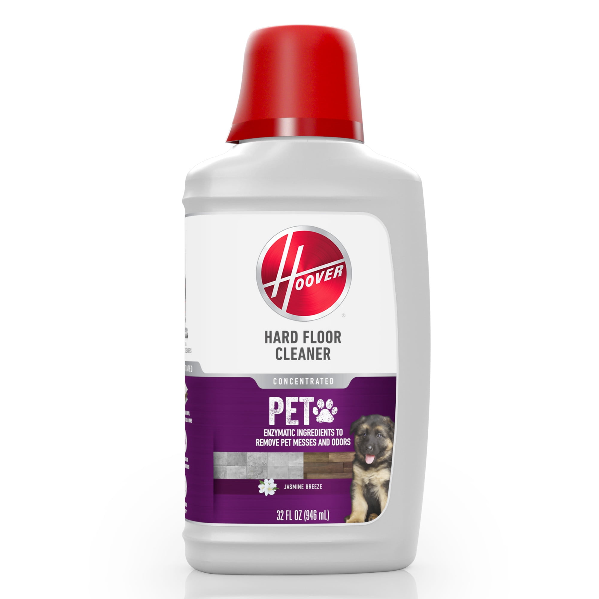 Hoover Pet Hard Floor Cleaning Solution, Jasmine Breeze Scent, for Luxury Vinyl, Hardwood, Tile, Laminate, Removes Pet Messes & Odors, AH31429, 32oz.