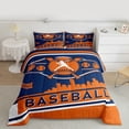 thumbnail image 2 of Castle Fairy Children Teens Sport Baseball 3 Pieces Queen Comforter Set,Ball Gamer Ultra Soft Bedding Sets,Grey Blue Bedding Comforter Set Breathable,Microfiber Bedroom Decor,Reversible, 2 of 8