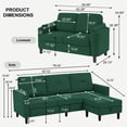 thumbnail image 3 of Pingliang Home Living Room Furniture Set,Sectional Sofa Couch with Storage Ottoman and Loveseat,3 Seater L-shaped Sofa and 2 Seater Couch for Home Apartment Studio Office, 3 of 7