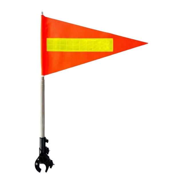 Kit de mástil de bandera para carrito de golf, mástil telescópico de altura ajustable con tiras reflectantes Tapa plateada 22x43cm