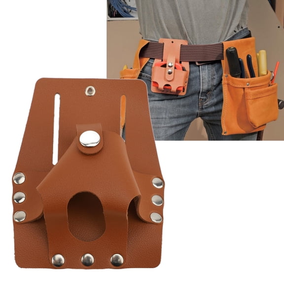 Riousery PU Leather Multi-Function Tape Measure Holder – Tool Pouch with Pen, Cutter, Fits Standard Belts