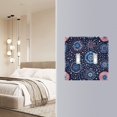 thumbnail image 4 of Yayeee Toggle Light Switch Wall Plate 3-Gang 6.37"x4.48" Decorative Outlet Cover, Blue Fireworks Pattern, 4 of 7