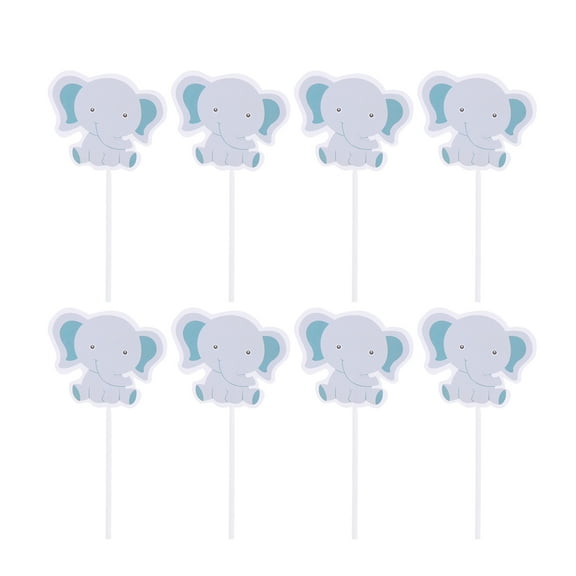 Raindrops 48pcs Elephant Shape Cake Toppers Cupcake Ornament Picks Interesting Cake Decor Dessert Adornment for Party Home