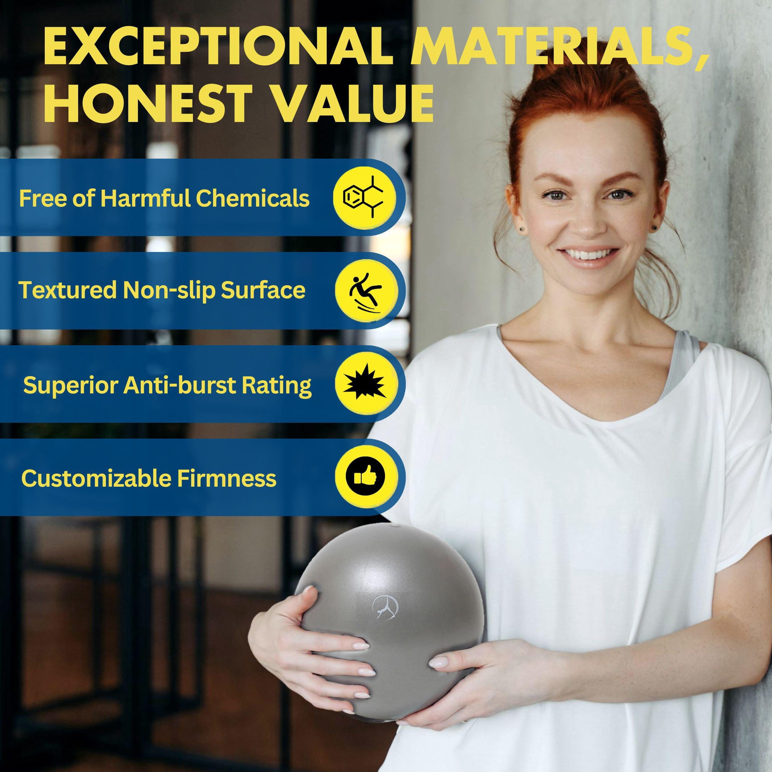 Ring Set With 14-inch Magic Circle  9-inch Exercise Ball 5 Resistance Bands Pump Guides & Storage Bag For Core Strength Balance Stability