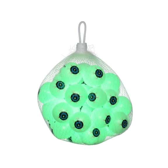 Glow Eyeball 20pc, Plastic Halloween Prop Decor Set, Realistic Bloodshot Eye Balls for Party Prank Wreath Mask Making Haunted House Scene Setup(B)