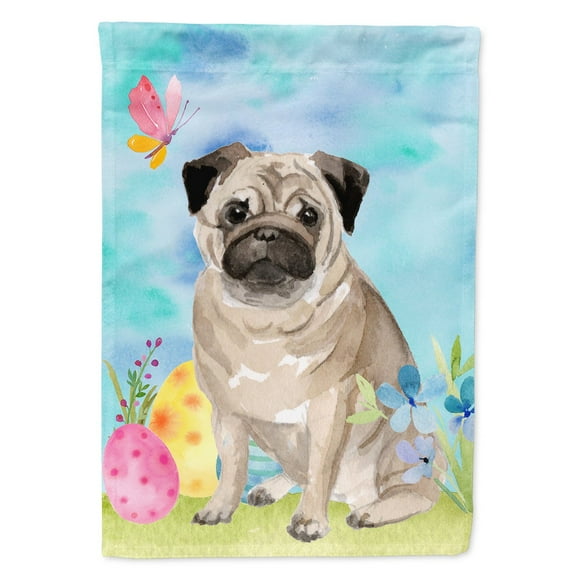 Fawn Pug Easter Garden Flag